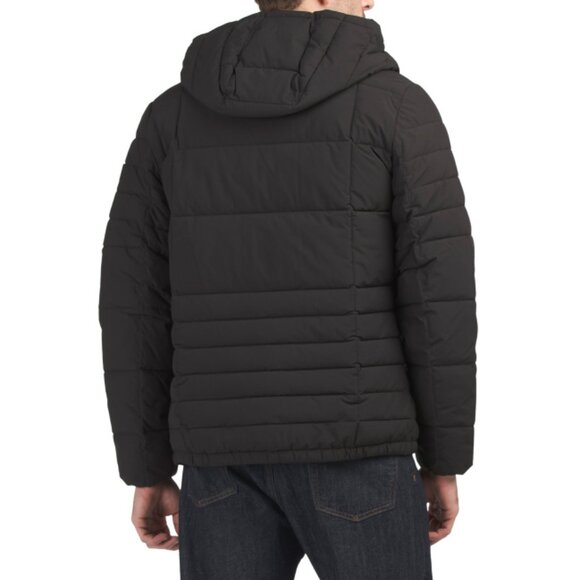 ANDREW MARC Black Fitzroy Quilted Hooded Puffer Jacket - Picture 2 of 2